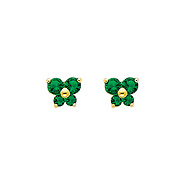 Butterfly Birthstone Color CZ Stud Earrings in 14K Yellow Gold