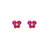Butterfly Birthstone Color CZ Stud Earrings in 14K Yellow Gold