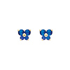 Butterfly Birthstone Color CZ Stud Earrings in 14K Yellow Gold
