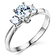 3-Stone Knife-Edge Cathedral Round-Cut CZ Engagement Ring in 14K White Gold thumb 0