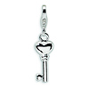 Sterling Silver Key Heart Charm Pendant