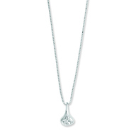 White Ice .925 Sterling Silver 0.10 TCW Drop Diamond Charm Necklace