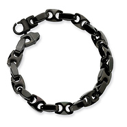 9mm Heavy Link Black Tungsten Bracelet for Men