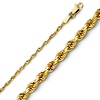 2mm 14K Yellow Gold Diamond-Cut Rope Chain Necklace 16-24in