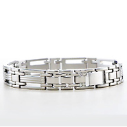 11mm Men's Polished Link Titanium Bracelet