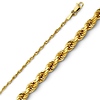 1.5mm 14K Yellow Diamond-Cut Gold Rope Chain Necklace 16-24in