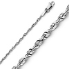 2mm 14K White Gold Diamond-Cut Rope Chain Necklace 16-24in