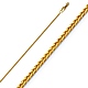1mm 14K Yellow Gold Square Braided Spiga Wheat Chain Necklace 16-24in thumb 0