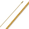 0.8mm 14K Yellow Gold Square Braided Spiga Wheat Chain Necklace 16-22in