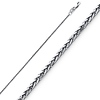1mm 14K White Gold Square Braided Spiga Wheat Chain Necklace 16-24in