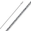 0.8mm Solid 14K White Gold Square Braided Spiga Wheat Chain Necklace 16-22in