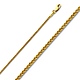 1.1mm 14K Yellow Gold Round Braided Spiga Wheat Chain Necklace 16-24in thumb 0