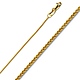 0.9mm 14K Yellow Gold Round Braided Spiga Wheat Chain Necklace 16-22in thumb 0