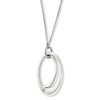 White Ice .925 Sterling Silver Oval 0.01ct. Diamond Charm Necklace