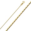 1mm 14K Yellow Gold Snail Link Chain Necklace 16-22in