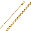2.1mm 14K Yellow Gold Solid Classic Rolo Cable Chain Necklace 16-24in