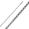 1.6mm 14K White Gold Diamond-Cut Angled Rolo Cable Chain Necklace 16-24in