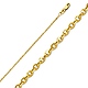 1.6mm 14K Yellow Gold Solid Diamond-Cut Beveled Cable Chain Necklace 16-22in thumb 0