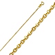 1.2mm 14K Yellow Gold Solid Diamond-Cut Beveled Cable Chain Necklace 16-22in thumb 0