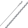 1.6mm 14K White Gold Diamond-Cut Solid Beveled Cable Chain Necklace 16-22in