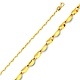 1.7mm 14K Yellow Gold Curved Mirror Link Chain Necklace 16-20in thumb 0
