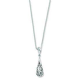 White Ice Fancy Teardrop Diamond & Sterling Silver Charm Necklace