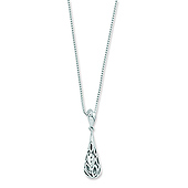 White Ice Fancy Teardrop Diamond & Sterling Silver Charm Necklace