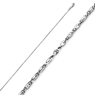 0.8mm 14K White Gold Diamond-Cut Round Snail Chain Necklace 16-20in