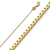 0.8mm 14K Yellow Gold Box Link Chain Necklace 16-24in