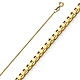 0.6mm 14K Yellow Gold Box Link Chain Necklace 16-22in thumb 0