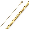 0.5mm 14K Yellow Gold Box Link Chain Necklace 16-22in