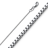0.8mm 14K White Gold Box Link Chain Necklace 16-24in
