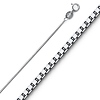 0.6mm 14K White Gold Box Link Chain Necklace 16-24in