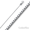 0.5mm 14K White Gold Solid Box Link Chain Necklace 16-22in