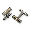 Titanium Gold Plated Barrel Design Cuff Links