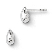 White Ice Diamond Accent Raindrop Earrings - Sterling Silver