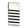 Stainless Steel Black Rubber Striped Money Clip