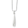 White Ice .925 Sterling Silver 0.03 TCW Petal Diamond Charm Necklace