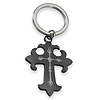 Black Stainless Steel Gothic Cross Key Ring