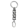 Stainless Steel Black Rubber Linked Key Ring