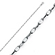 1.2mm 14K White Gold Twisted Snail Chain Necklace 16-22in thumb 0