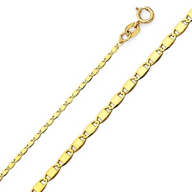 1.3mm 14K Yellow Gold Valentino Chain Necklace 16-22in | GoldenMine.com