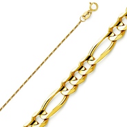 0.9mm 14K Yellow Gold Figaro Link Chain Necklace 16-20in