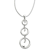 White Ice Diamond Accent Three Circle Sterling Silver Necklace