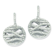 Elliot Skye Sterling Silver Wave Design Cubic Zirconia Drop Earrings