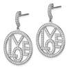 Elliot Skye Sterling Silver 'LOVE' Open Cut Round CZ Drop Earrings