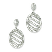 Elliot Skye Sterling Silver Oval Wave CZ Drop Earrings