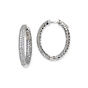 Elliot Skye In & Out 3-Row Pave CZ Small Oval Hoop Earrings - Sterling Silver Rhodium