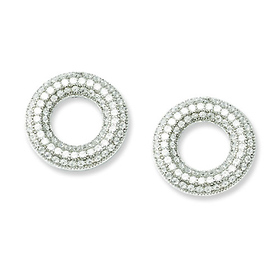 Elliot Skye Sterling Silver Open Circle Micro Pave CZ Post Earrings