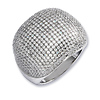 Elliot Skye Ladies Large Sterling Silver Micro Pave CZ Cocktail Ring